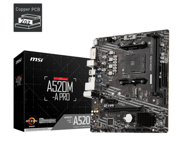 MOTHER MSI A520M-A PRO AM4 H/DVI M.2